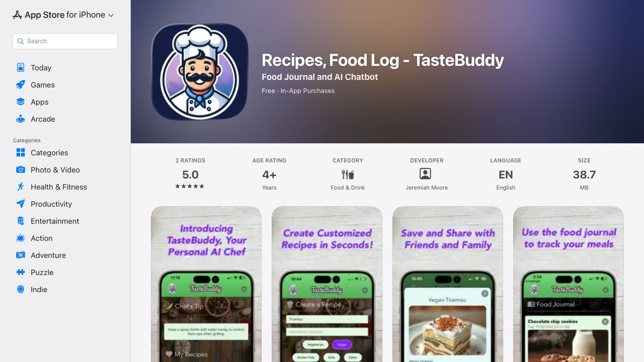 TasteBuddy- AI-Powered Kitchen Companion 网站截图