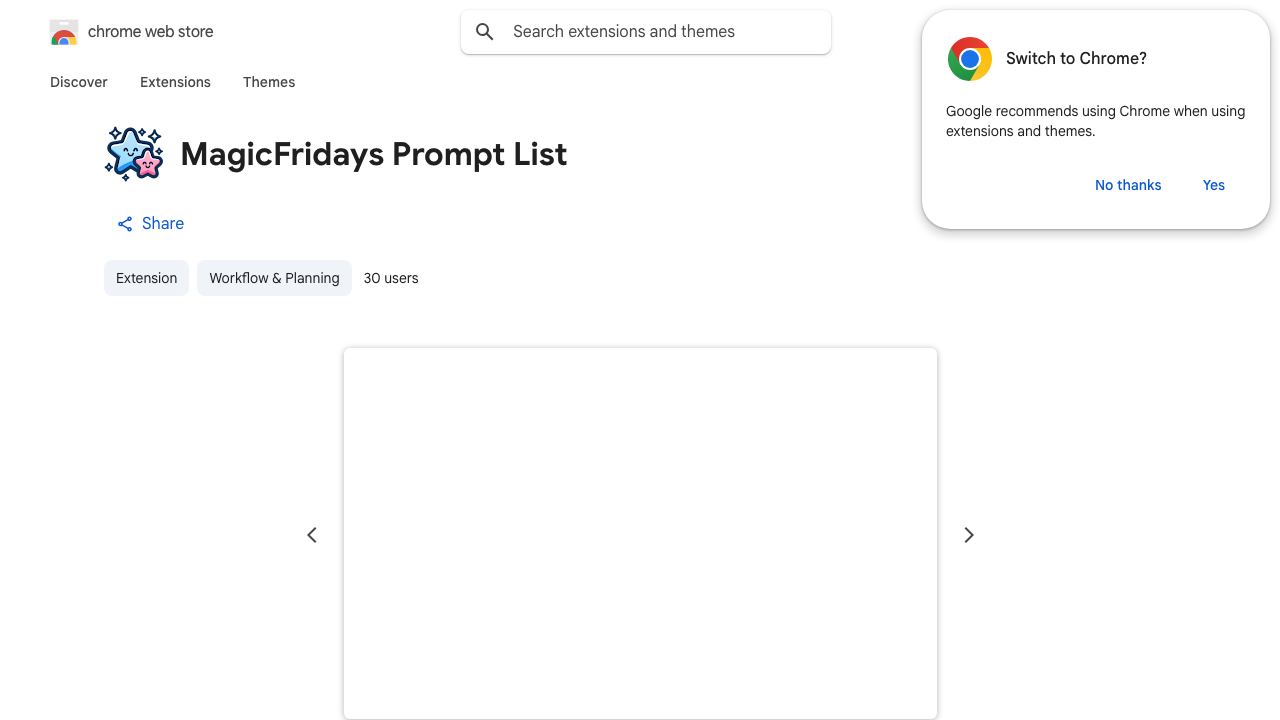MagicFridays Prompt List website screenshot