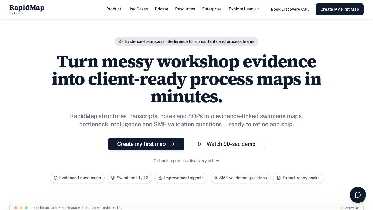 RapidMap website screenshot