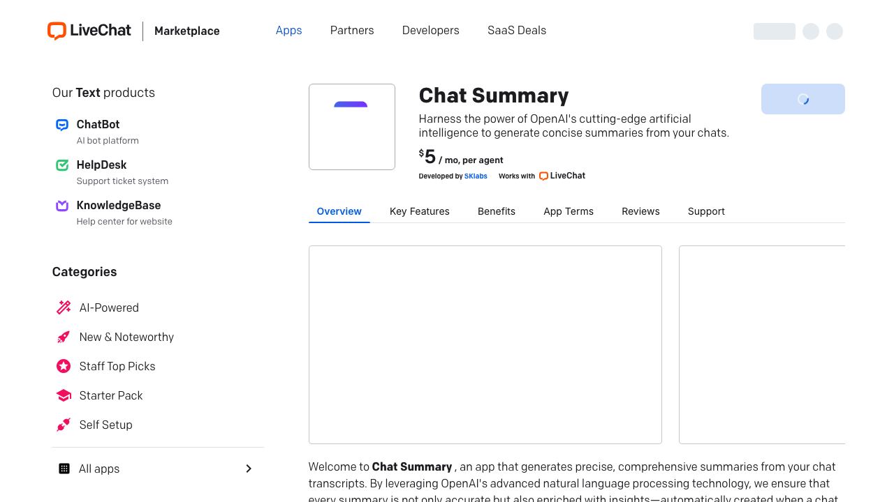 Chat Summary website screenshot