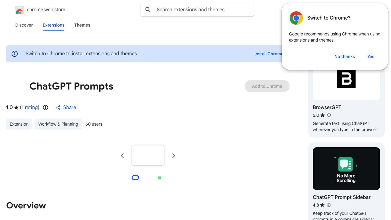 ChatGPT Prompts 网站截图