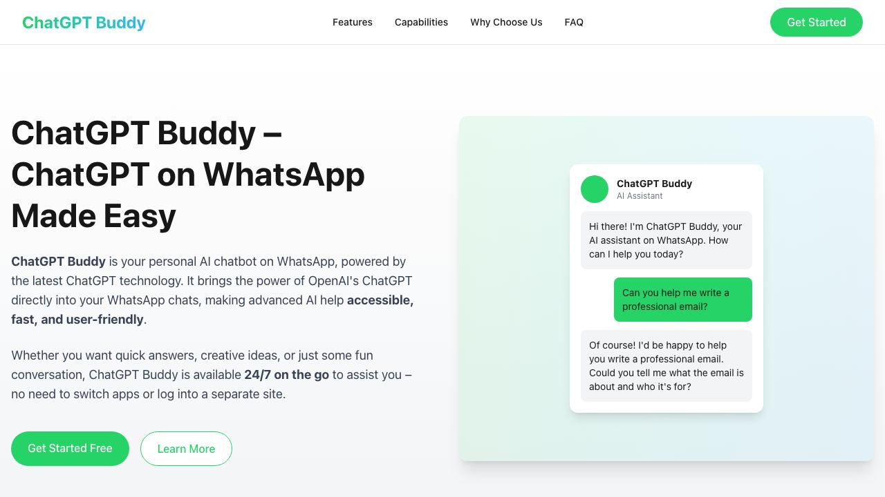 ChatGPT Buddy 网站截图