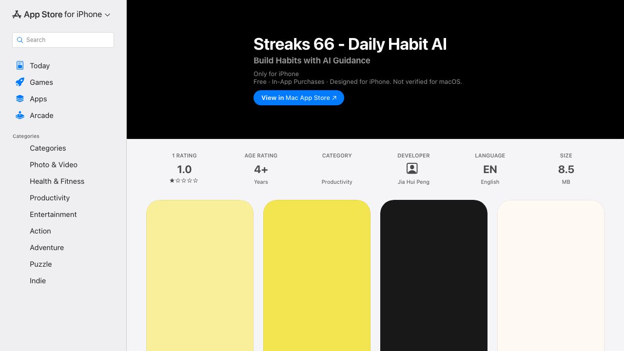 Streaks66 网站截图