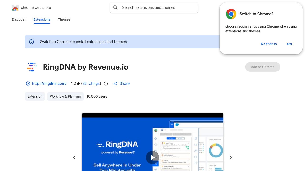 RingDNA by Revenue.io website screenshot