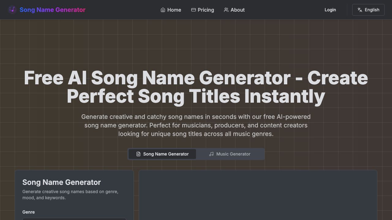 AI Song Name Generator 网站截图