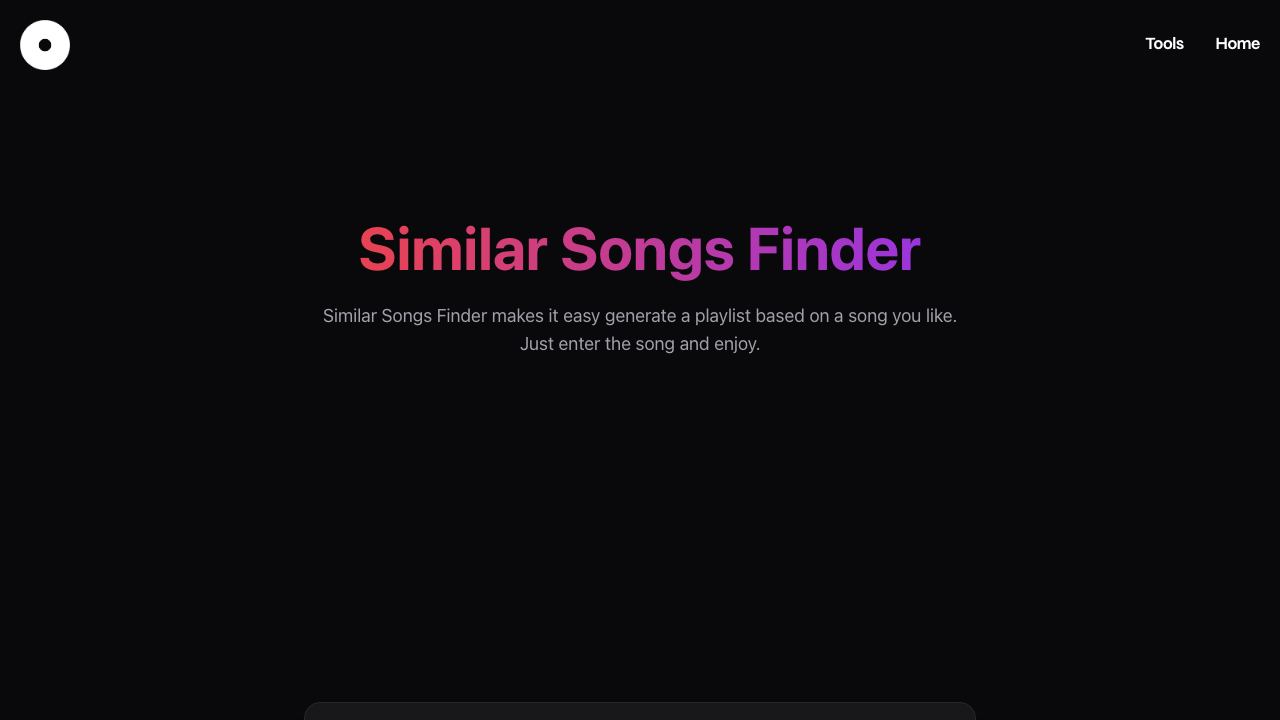 Similar Songs Finder 网站截图