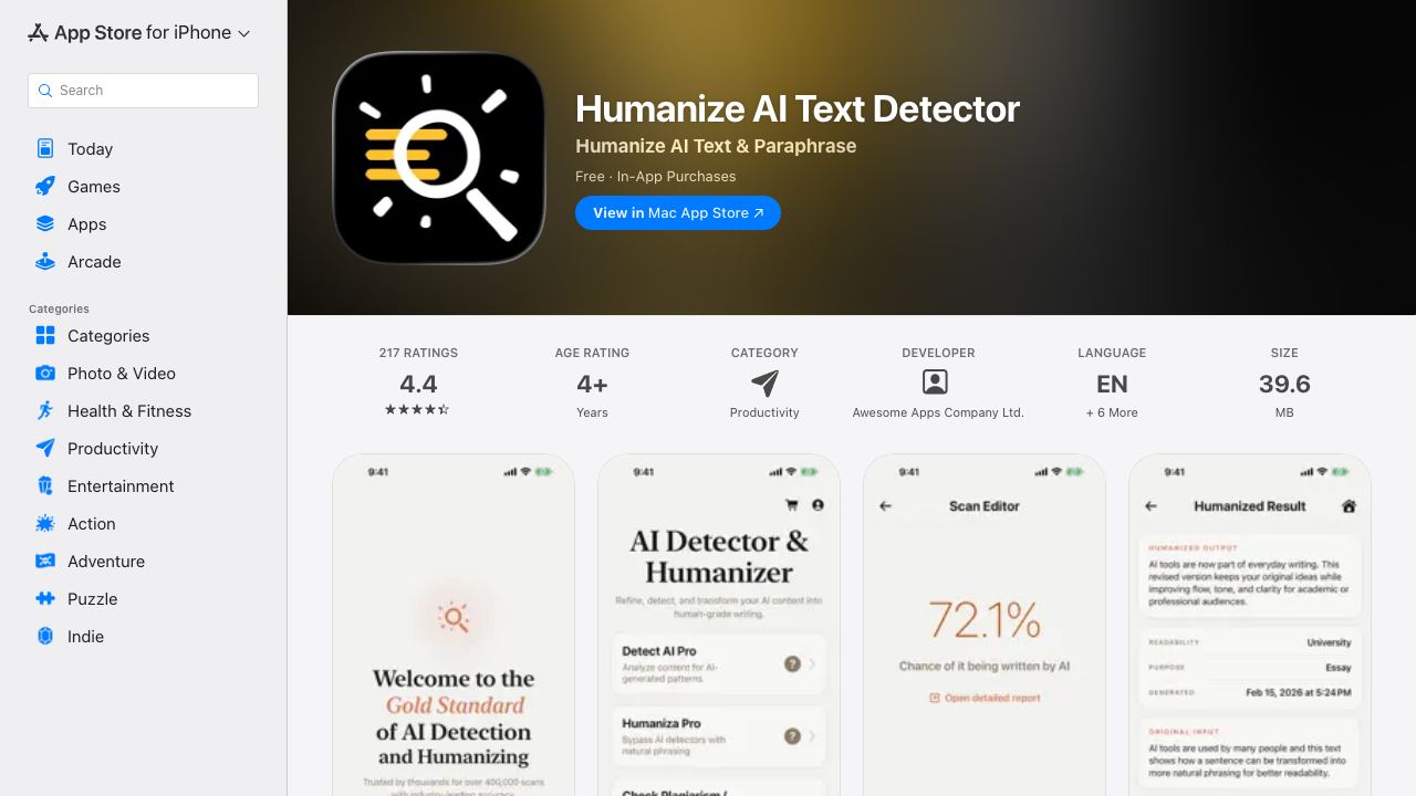 AI Detector - Text Validator 网站截图