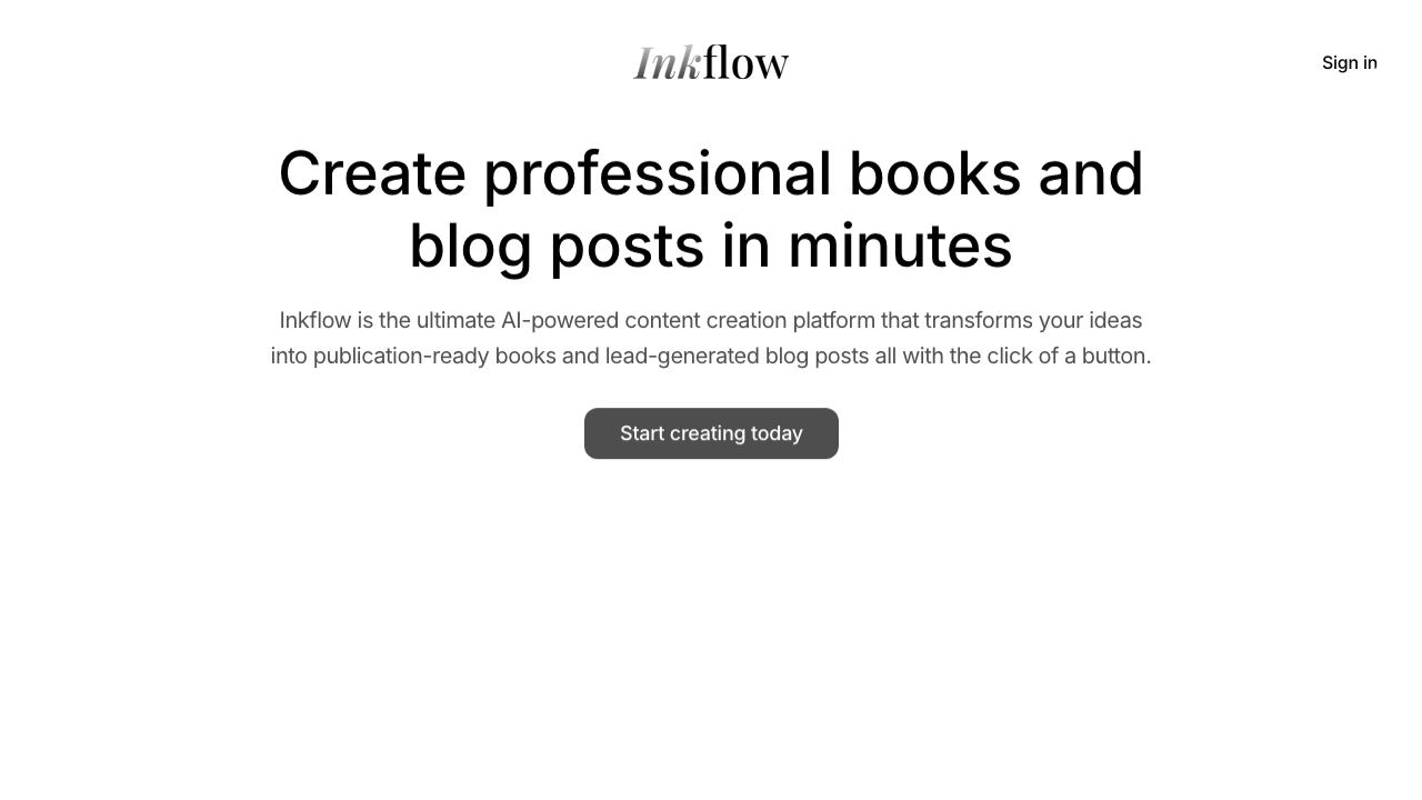 Inkflow website screenshot