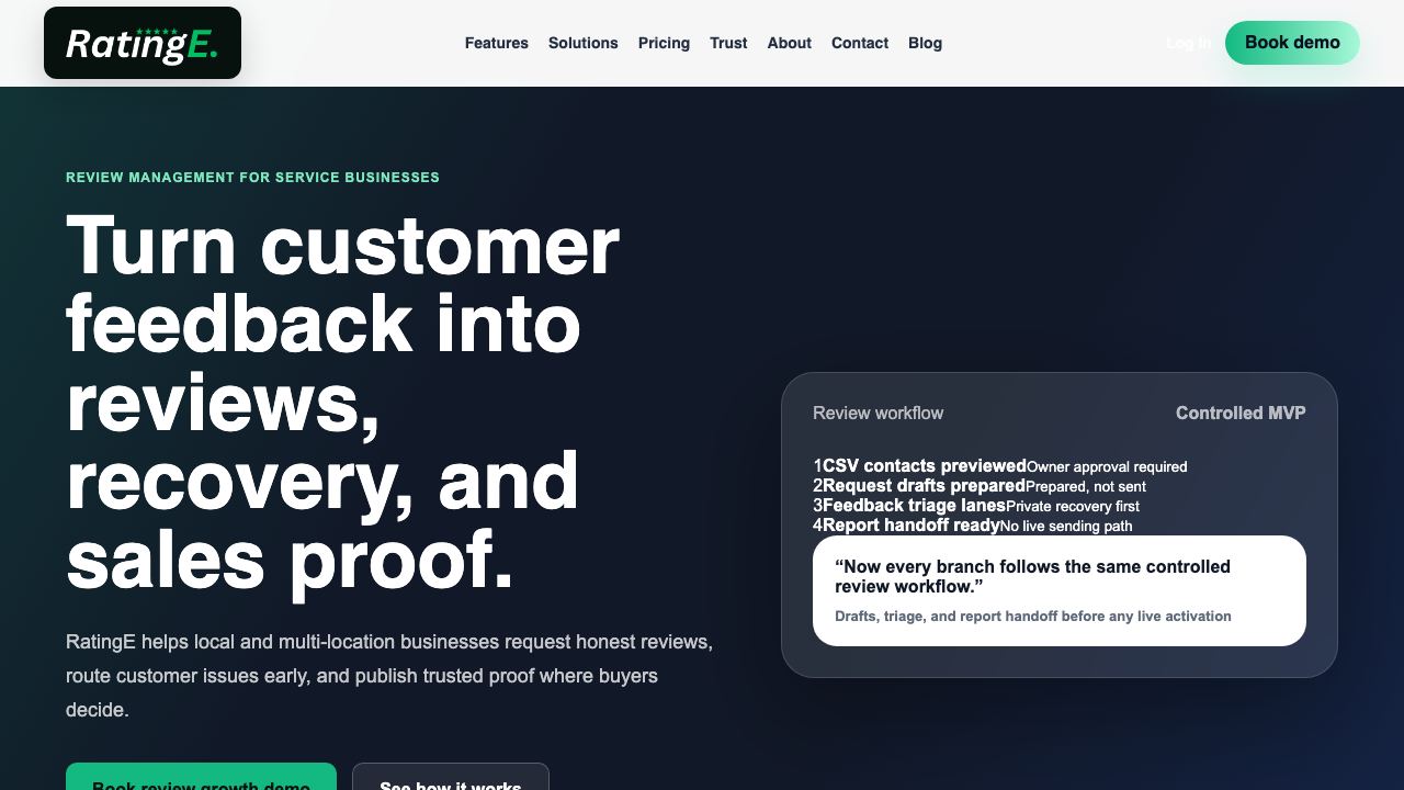 RatingE website screenshot