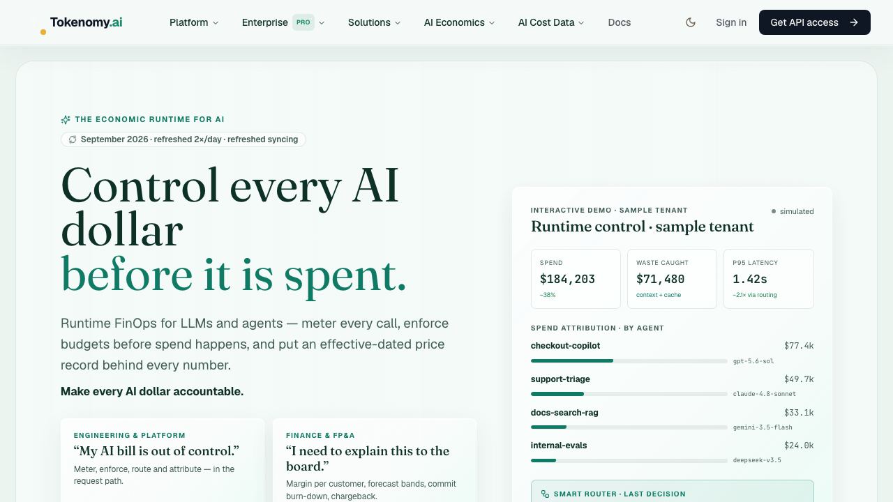 Tokenomy.ai 网站截图