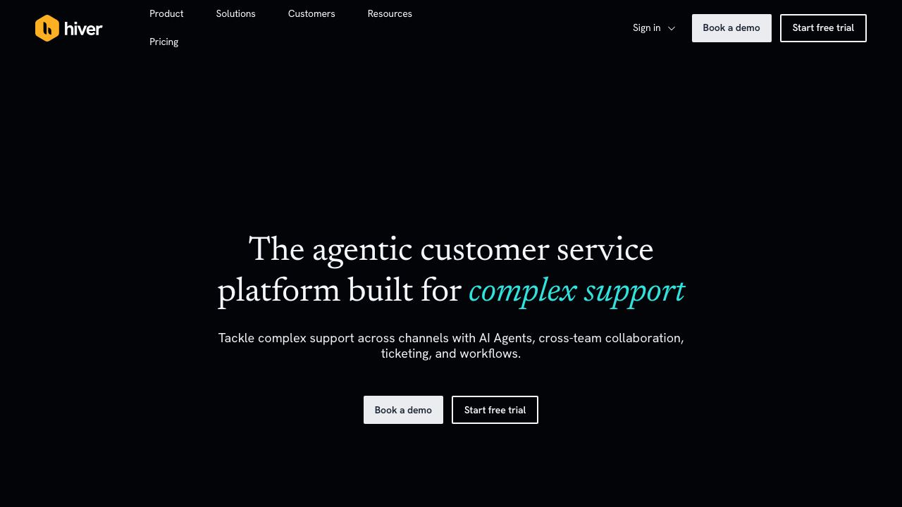 Hiver website screenshot
