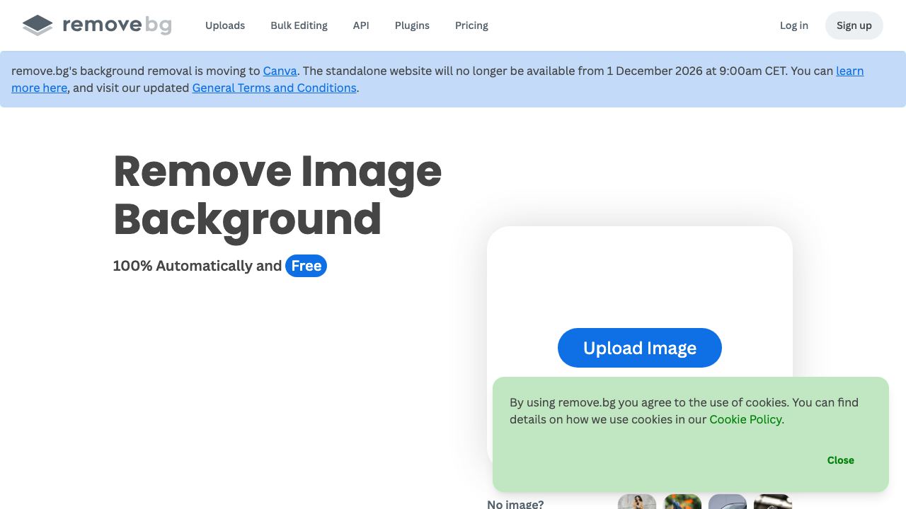 Remove.bg website screenshot