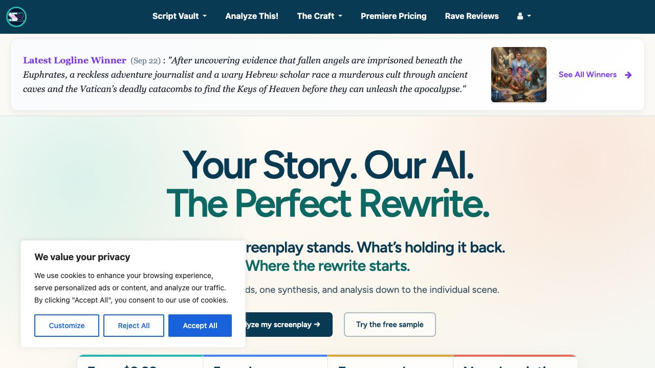 Script Reader AI 网站截图