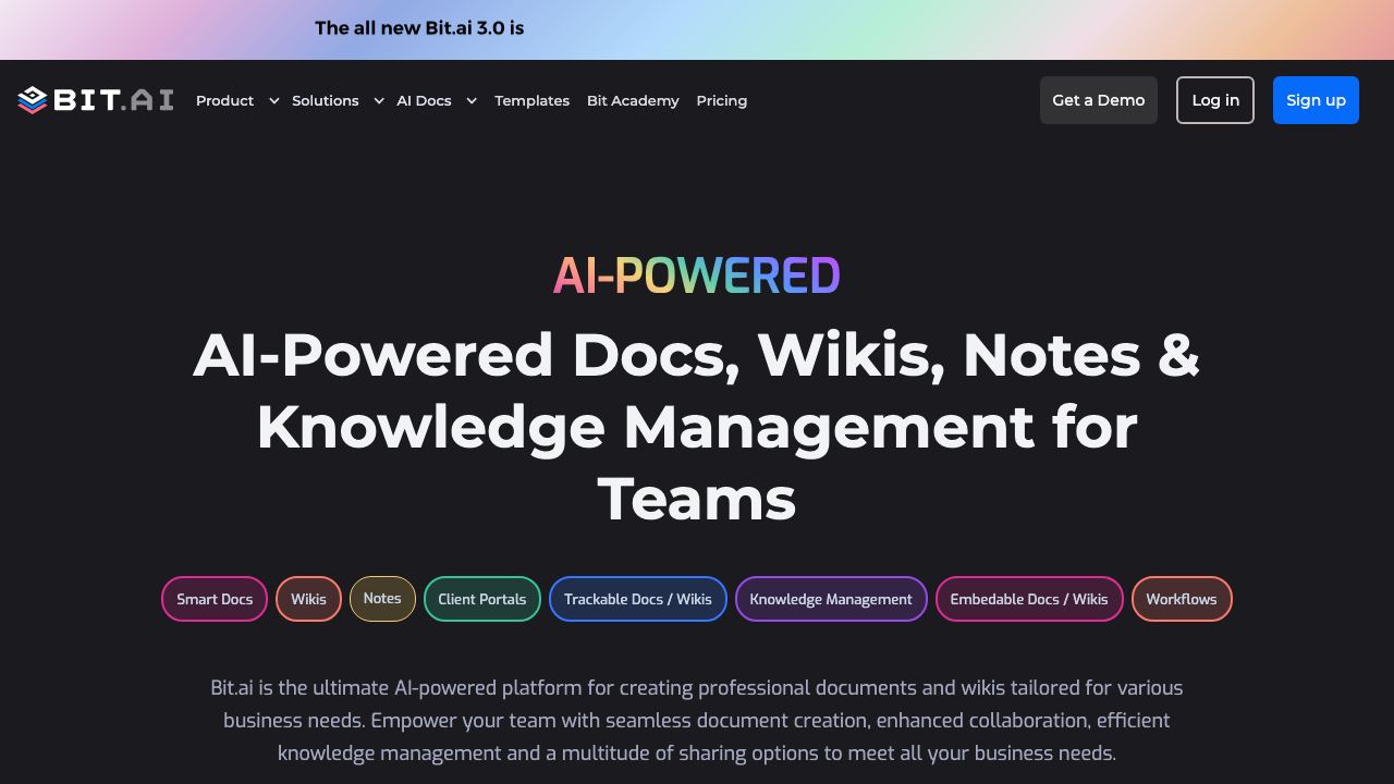 Bit.ai website screenshot