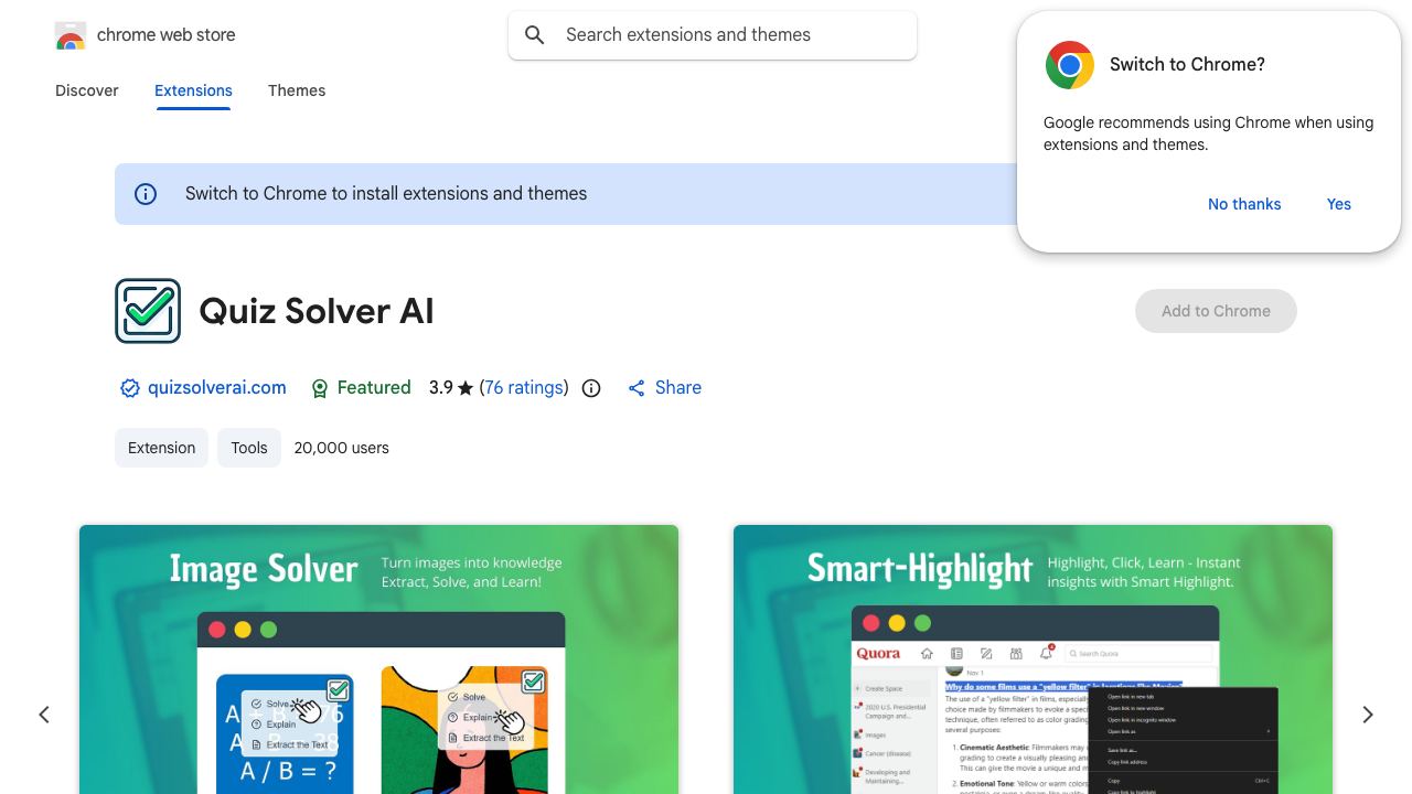 Quiz Solver website screenshot