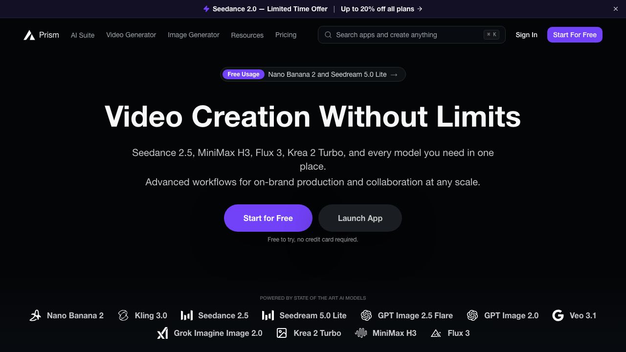 Prism Videos 网站截图