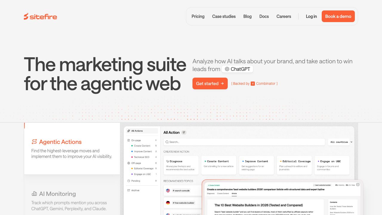 sitefire.ai 网站截图