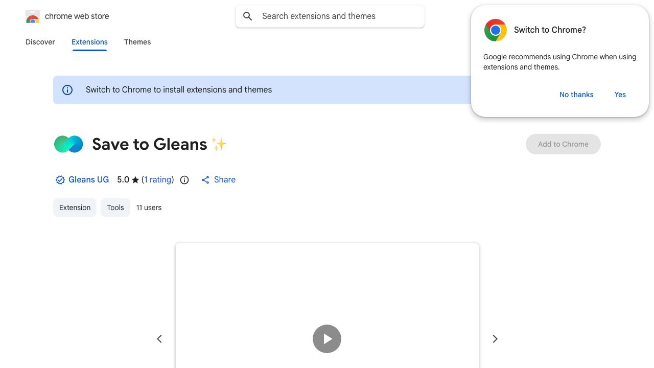 Save to Gleans ✨ 网站截图