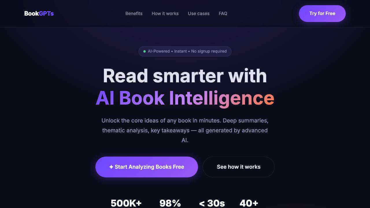 BookGPTs:Interactive Literary Adventures website screenshot
