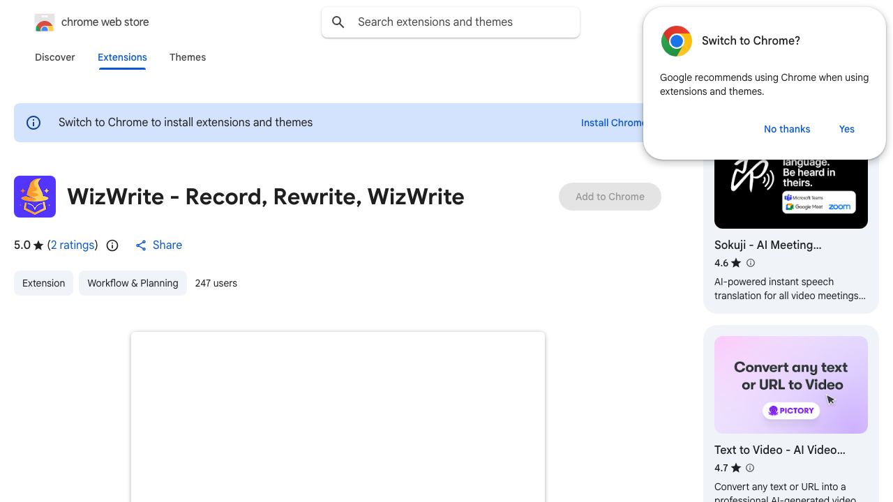 WizWrite - Record, Rewrite, WizWrite 网站截图