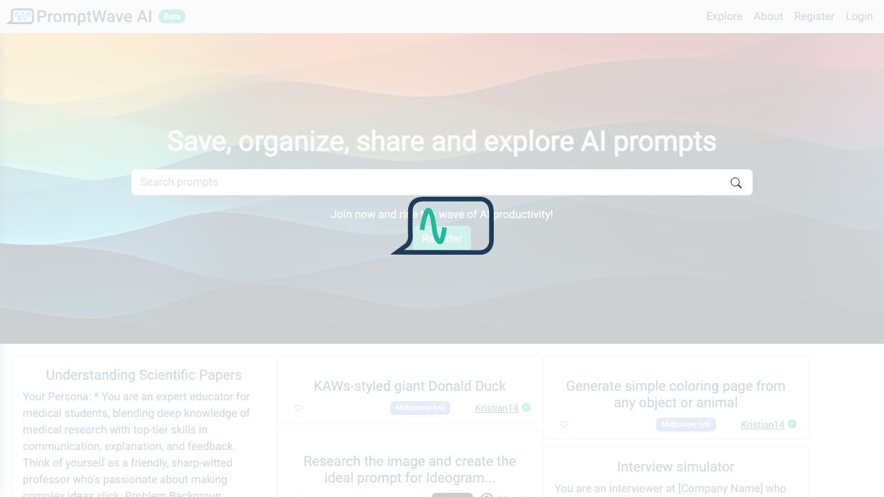 PromptWave AI 网站截图