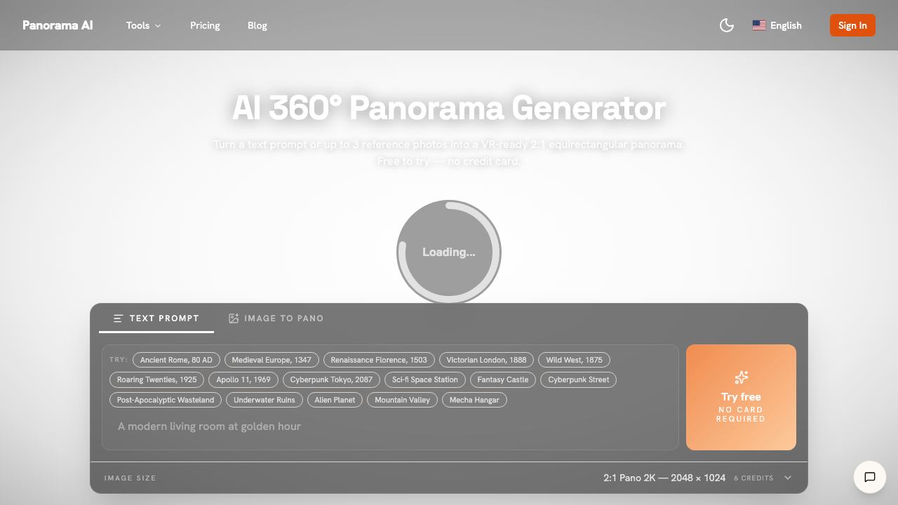 Panorama AI website screenshot