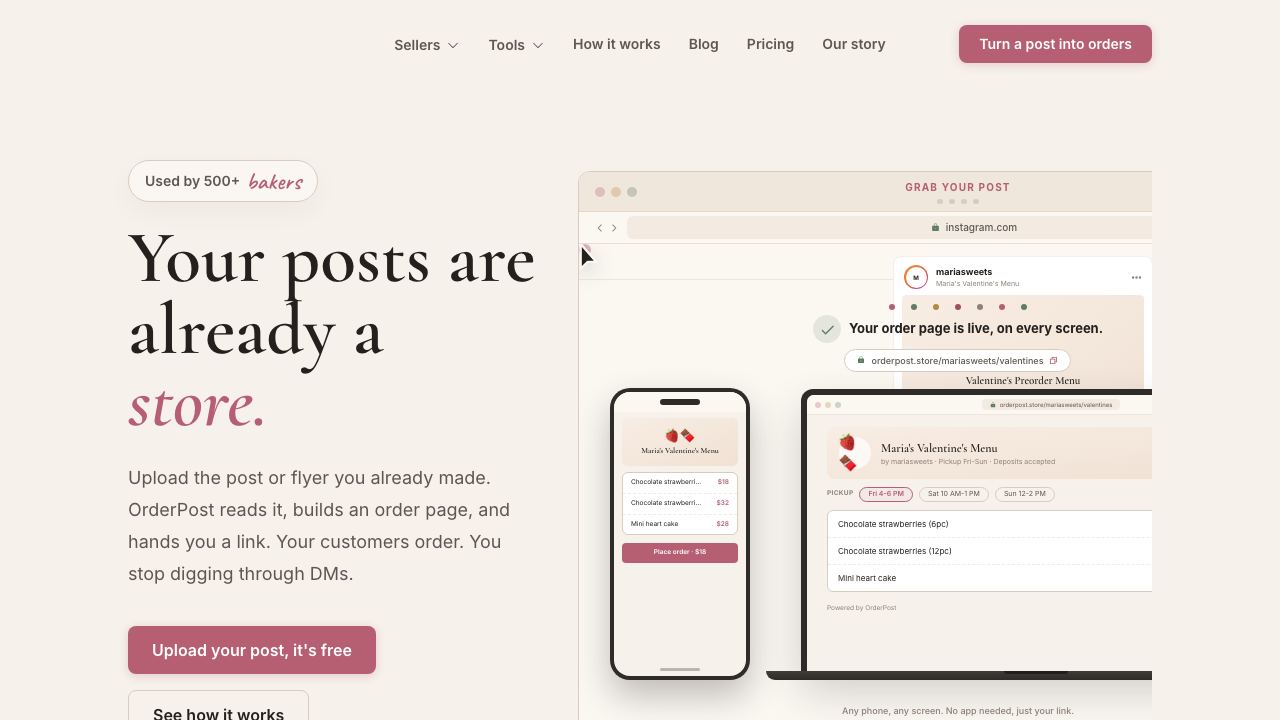 OrderPost 网站截图
