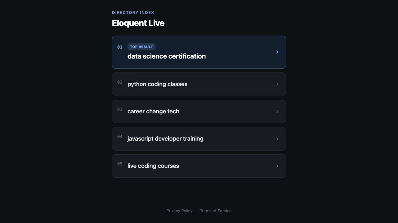 Eloquent 网站截图