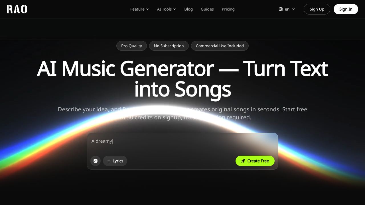 RaoMusic website screenshot