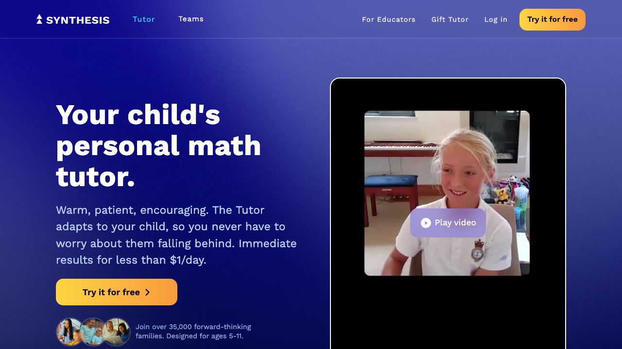 synthesis.com website screenshot