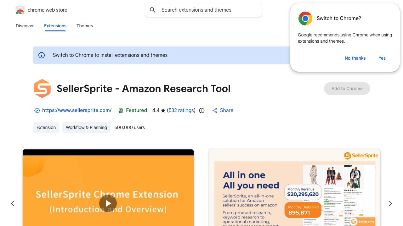SellerSprite - Amazon Research Tool 网站截图