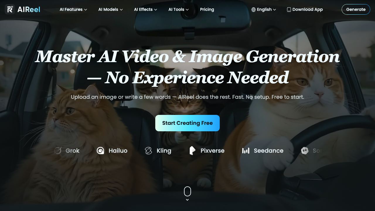AIReel 网站截图