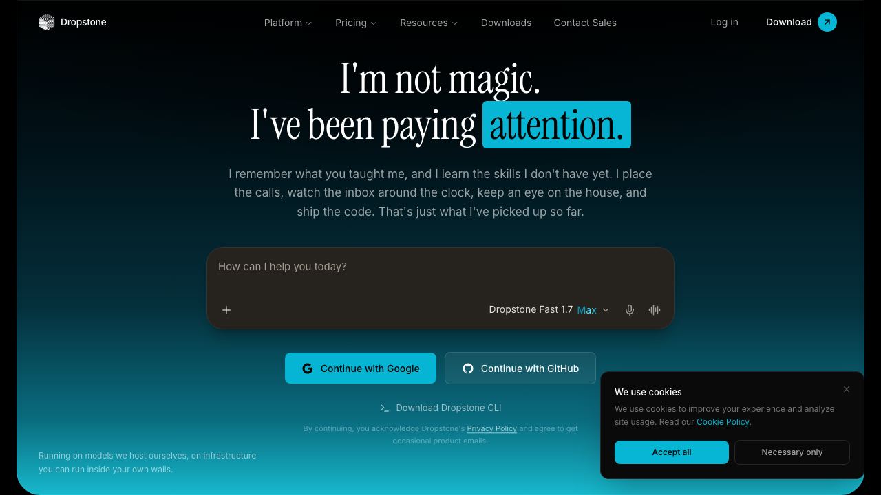 Dropstone website screenshot
