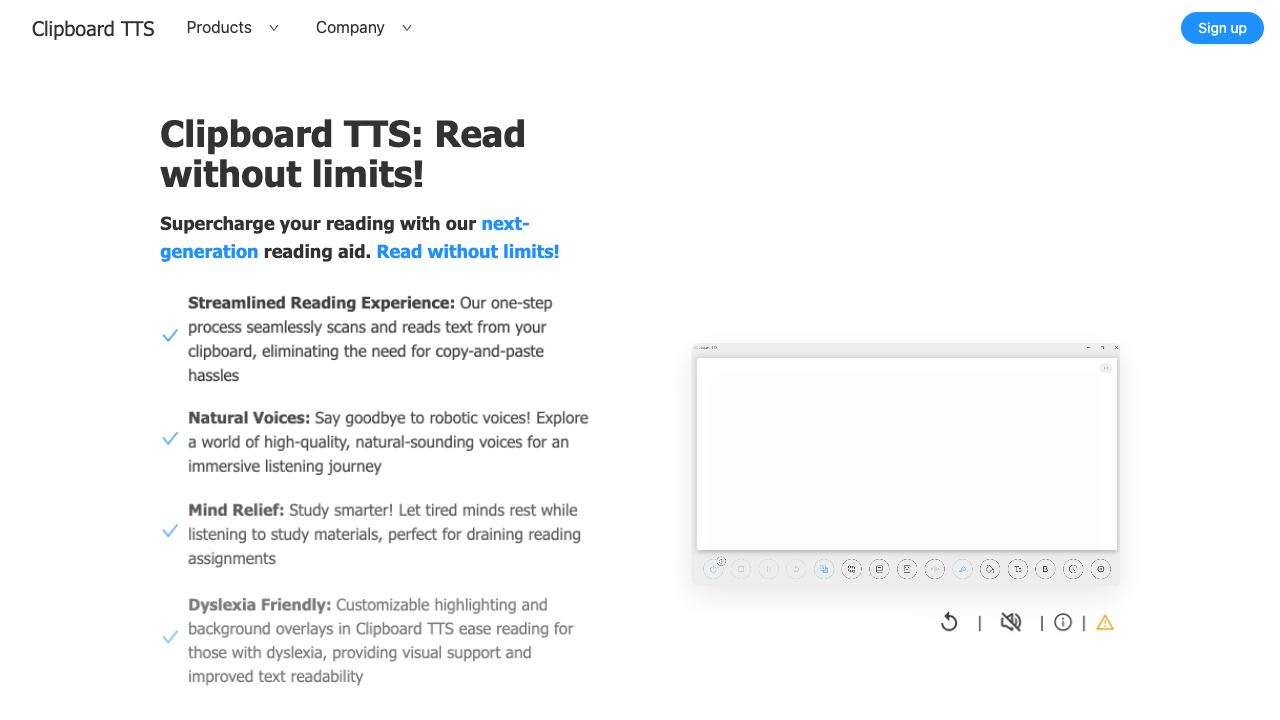 Clipboard TTS 网站截图