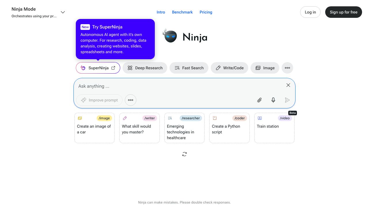 Ninja AI 网站截图