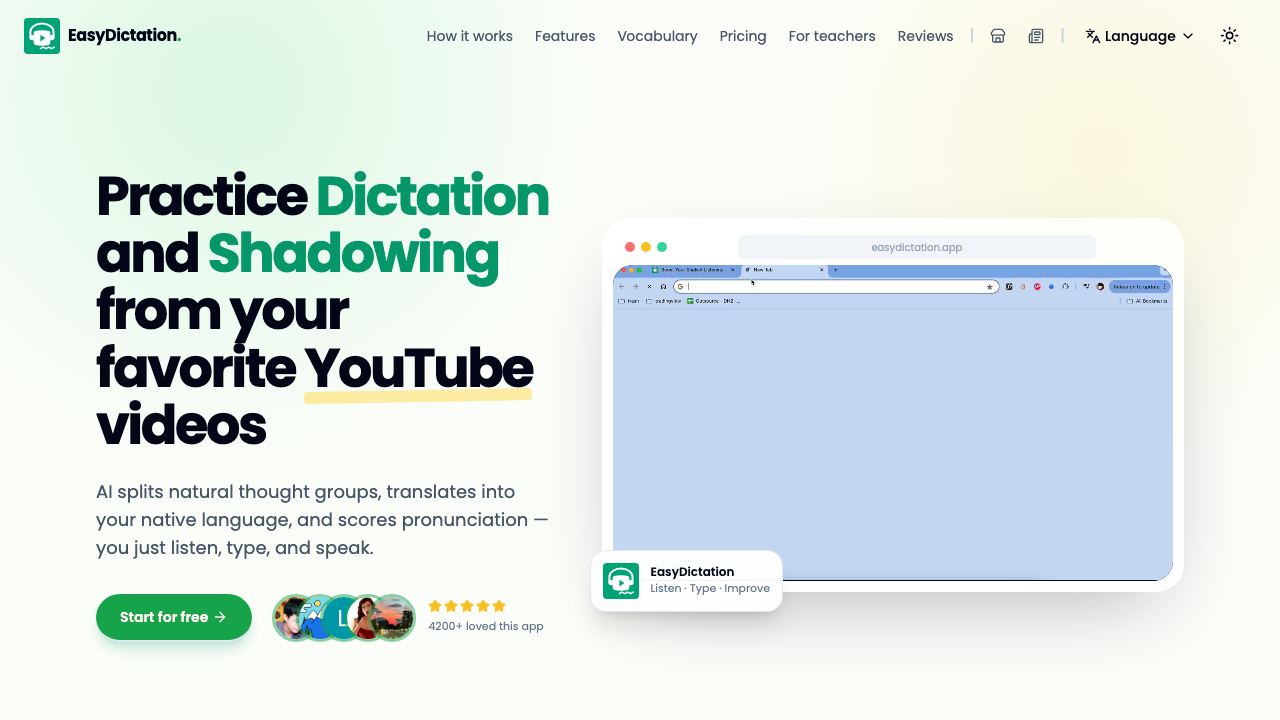 EasyDictation.app 网站截图