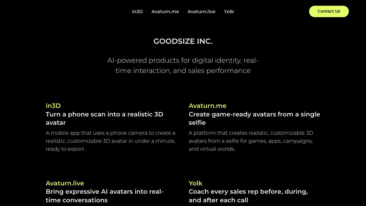 In3D website screenshot