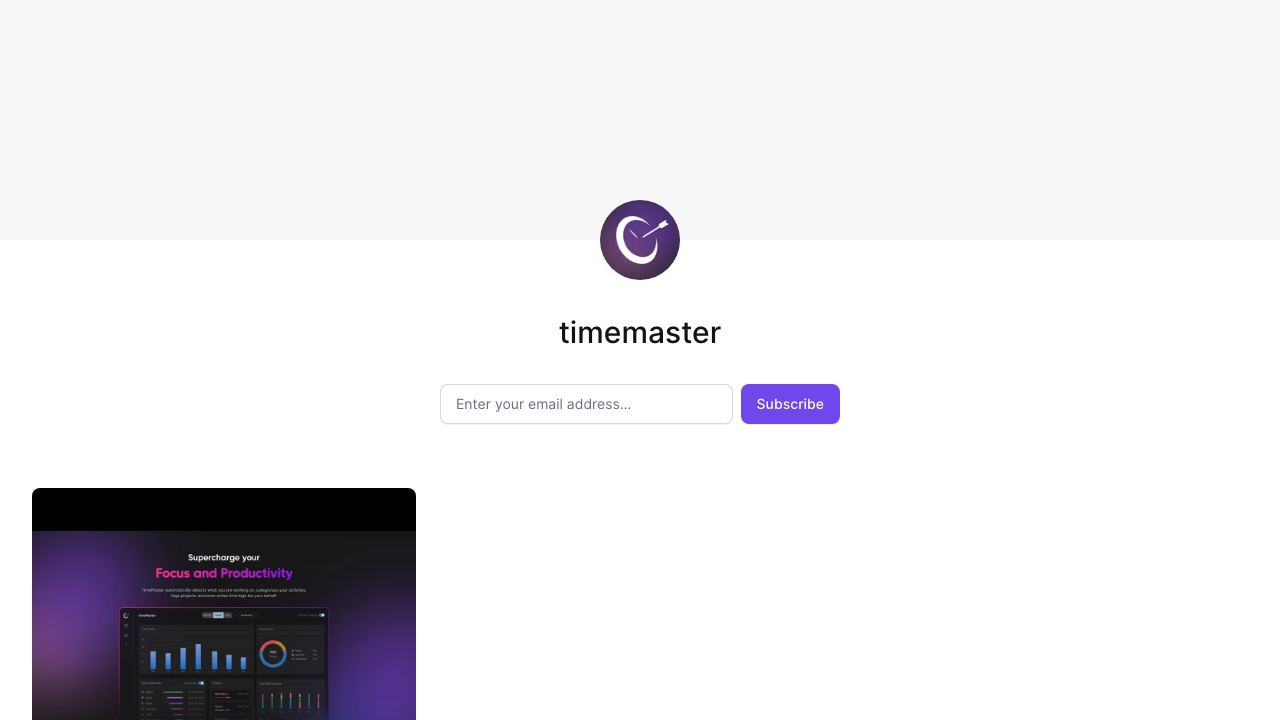 TimeMaster website screenshot