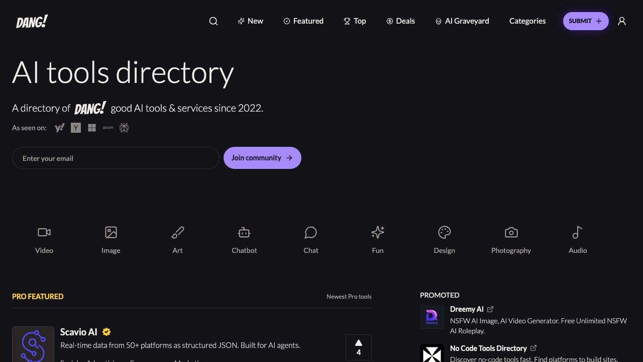 dang.ai website screenshot