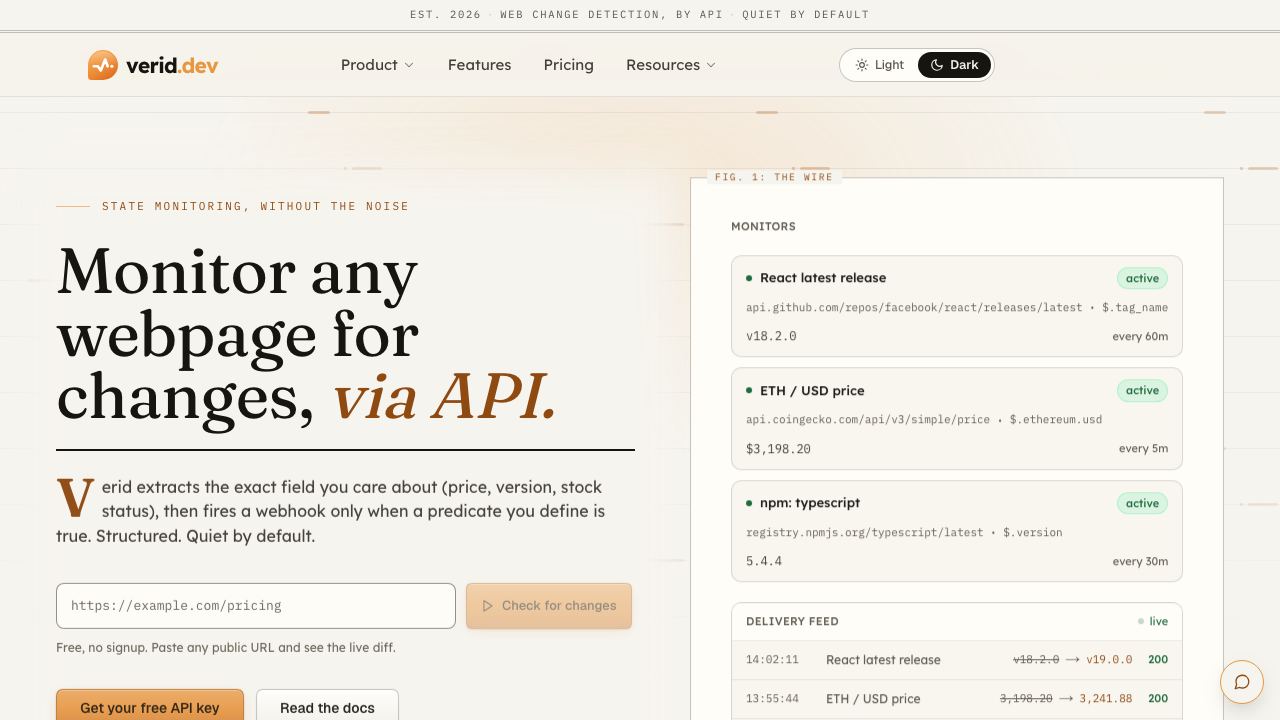 Verid website screenshot
