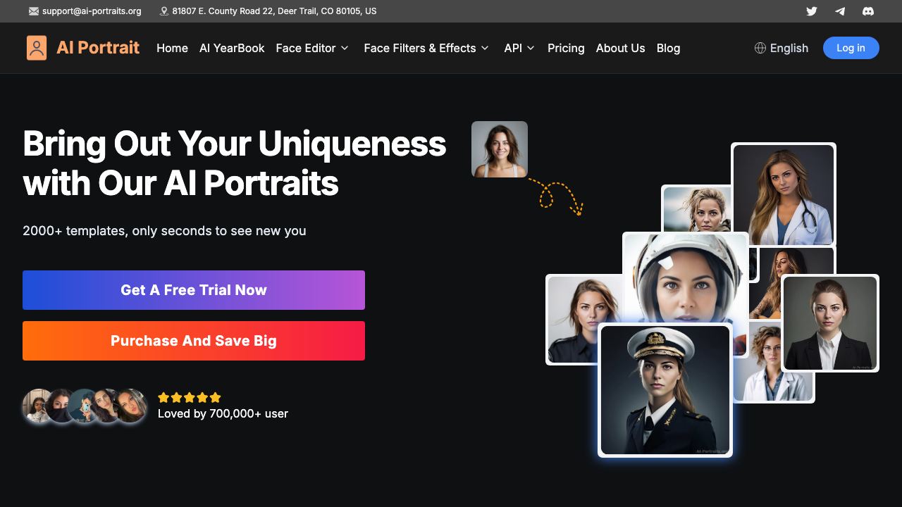 AI Portraits 网站截图