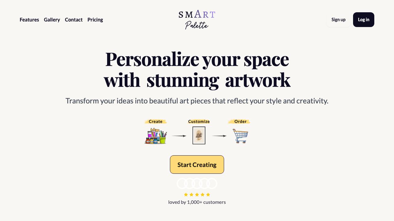 Smart Palette website screenshot