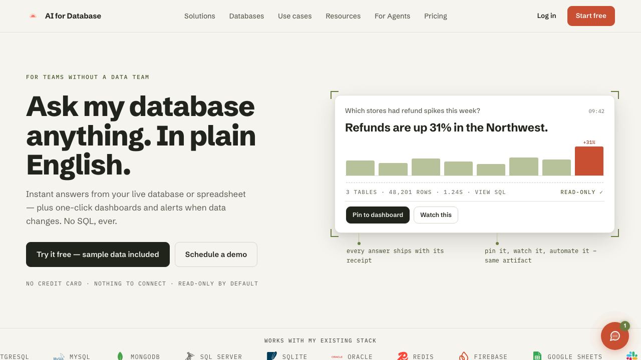 AI for Database 网站截图