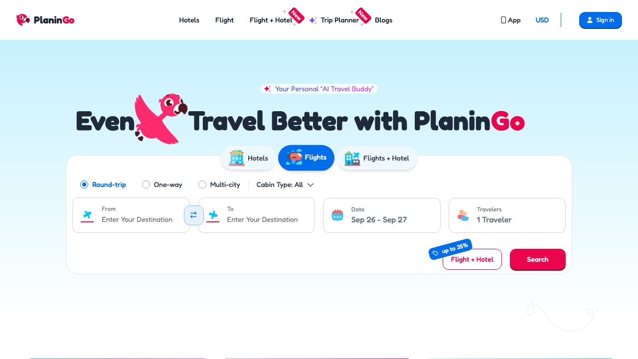PlaninGo website screenshot