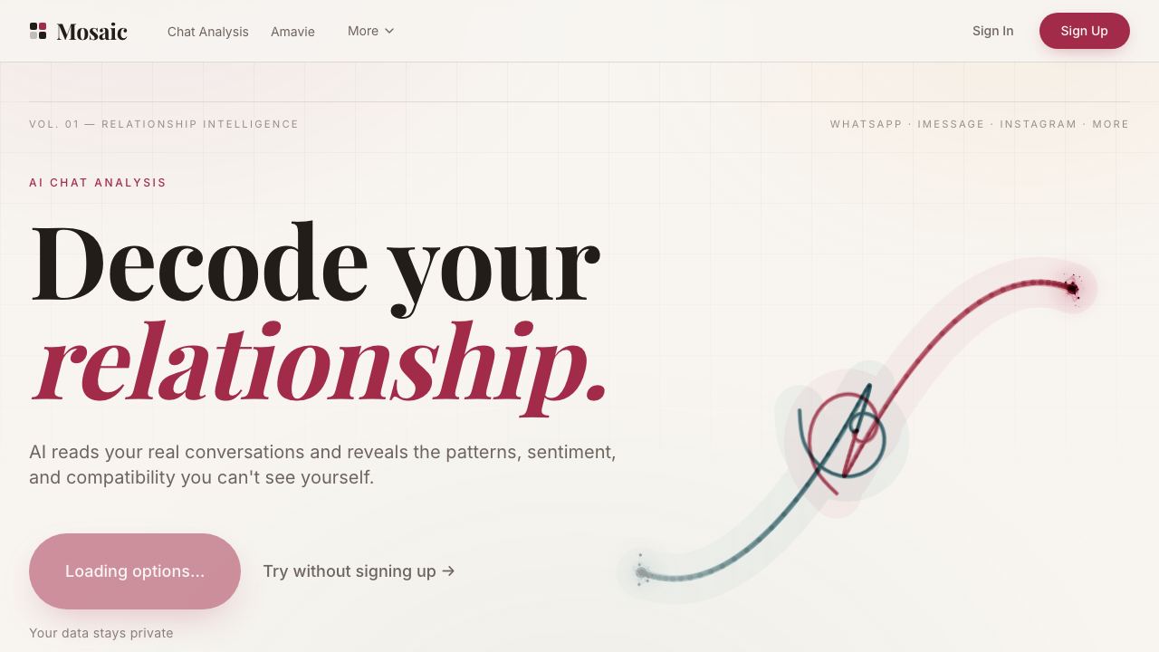 Mosaic website screenshot