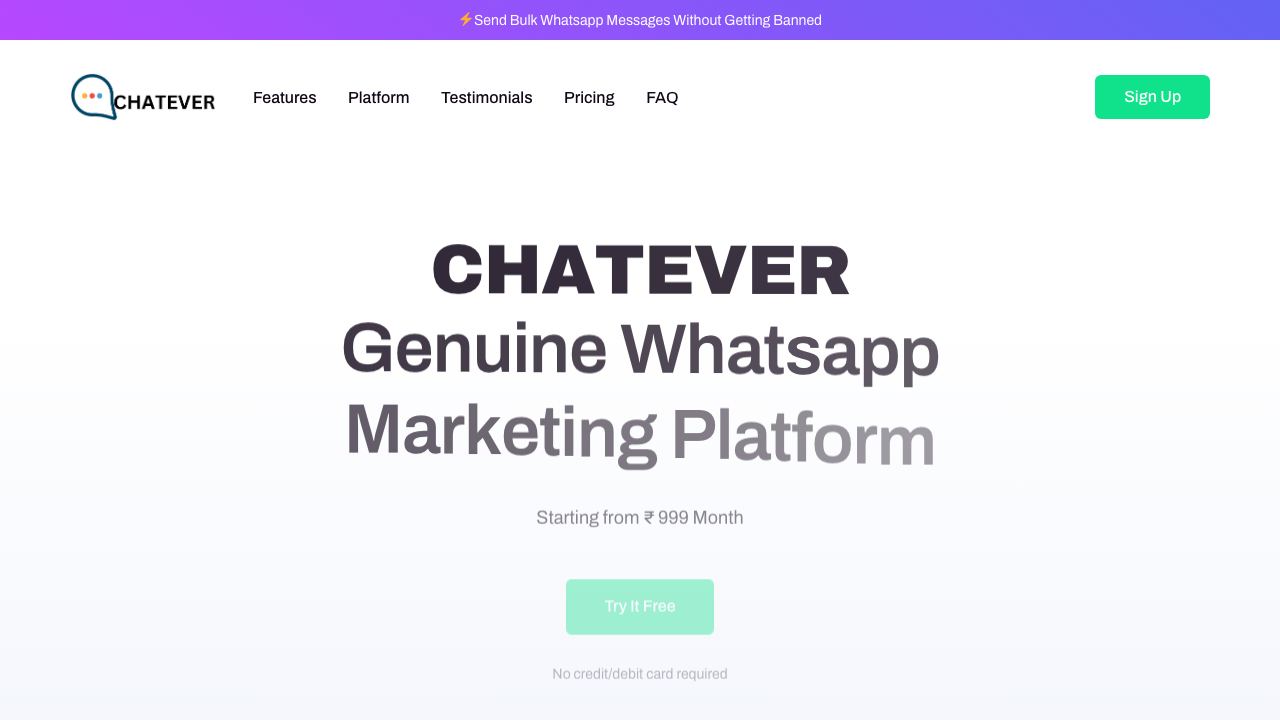 Whatsapp Business API website screenshot