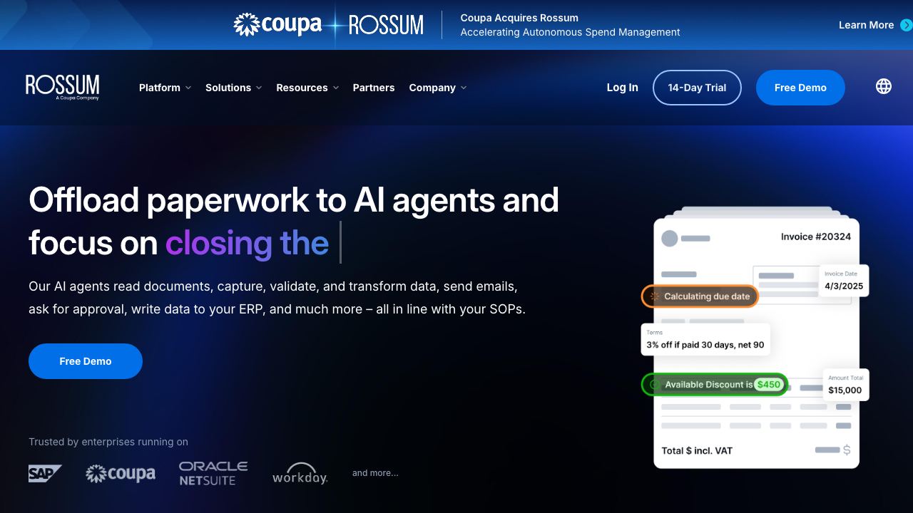 rossum.ai website screenshot
