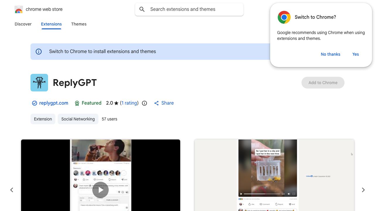 ReplyGPT website screenshot