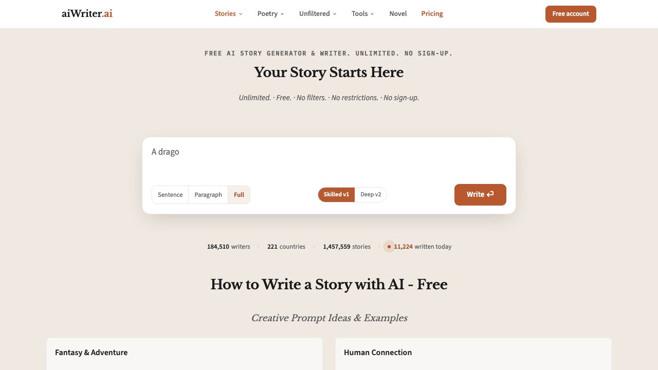 aiWriter.ai 网站截图