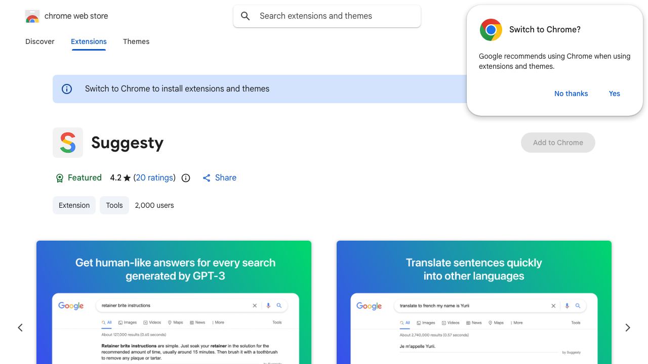 Suggesty 网站截图